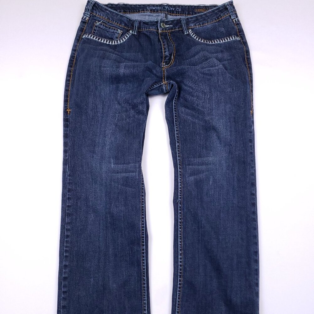 Cowgirl Tuff Jeans Womens 35x33 Boot Cut. Runs small! Fits more 34